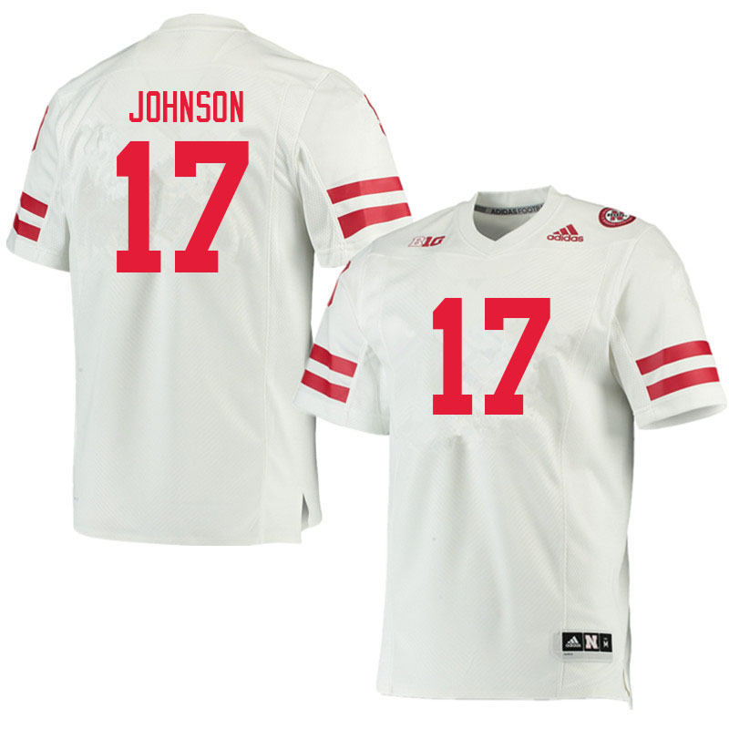 Men #17 Tyreke Johnson Nebraska Cornhuskers College Football Jerseys Sale-White